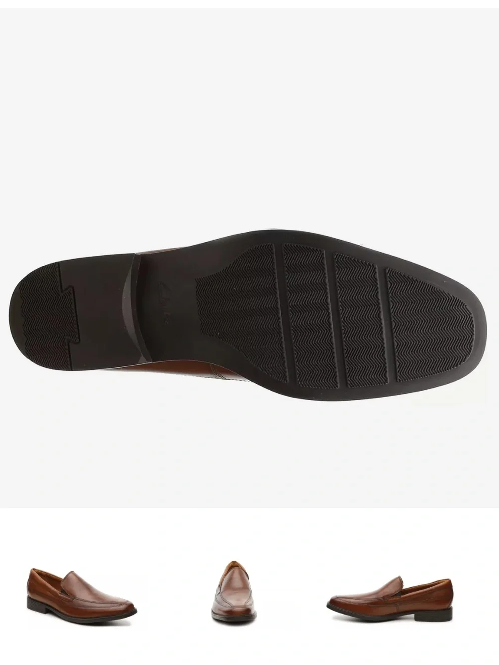Clarks Men's Tan Leather Slip-On Loafers